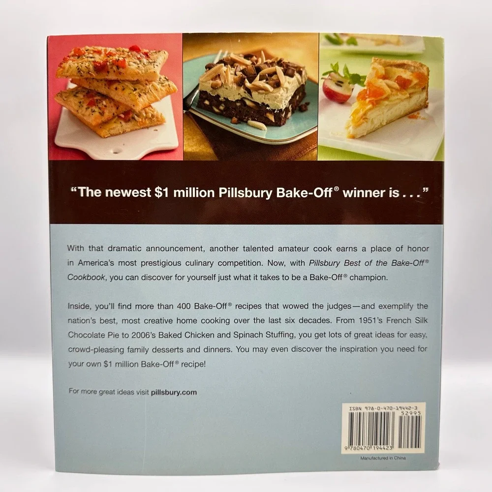 Pillsbury Best of the Bake-Off Cookbook 2008 Hardcover Wiley DJ‎ Very Good